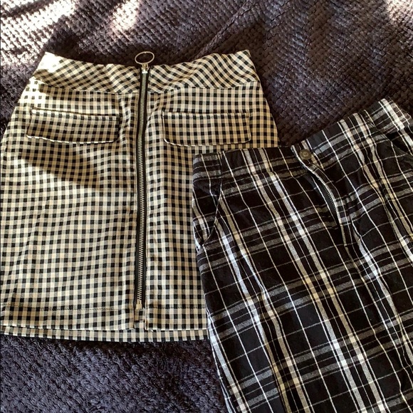 Black and White Plaid Skirt Bundle - Picture 1 of 3